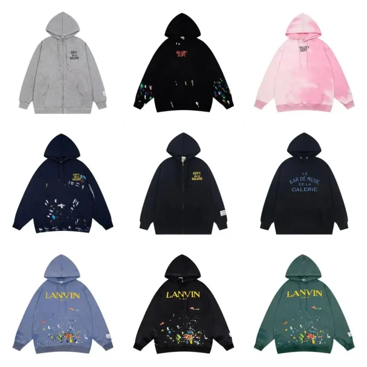Lanvin Black Paint Splatter Graphic Hoodie