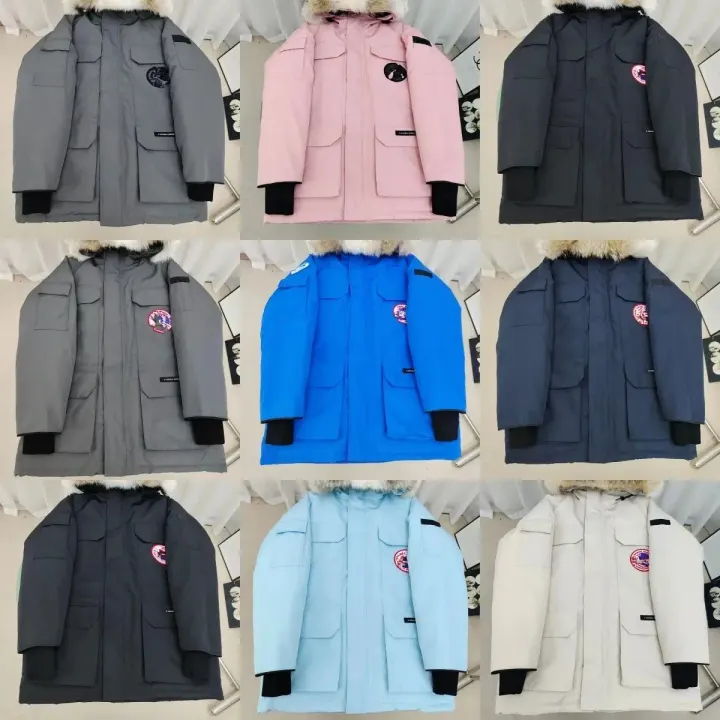 Canada Goose Puchowa kurtka z futrzanym kapturem w wielu wariantach kolorystycznych