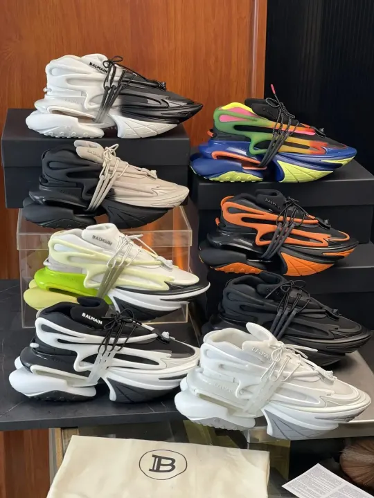 Balmain Unicorn Sneakers in Black and White