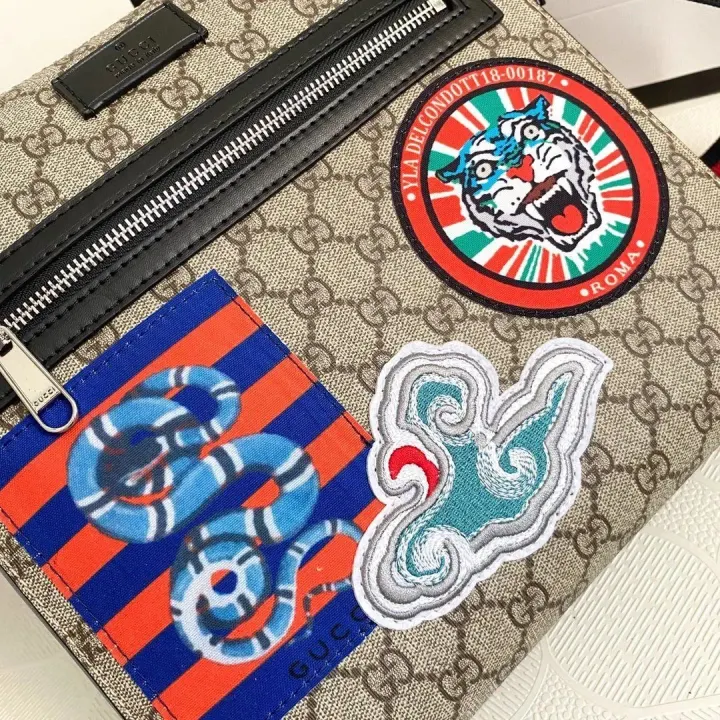 Gucci messengerbag met GG-monogram en patches