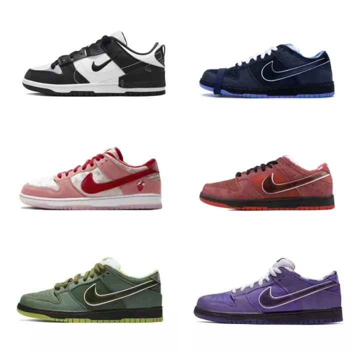 Nike Low-Top Sneakers in Black, Blue, and Purple