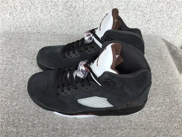 Jordan Black High-Top Sneakers with White Brown Accents