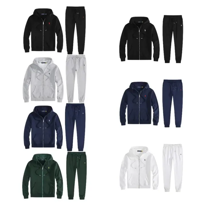 Ralph Lauren Black Zip-Up Hoodie and Sweatpants Set