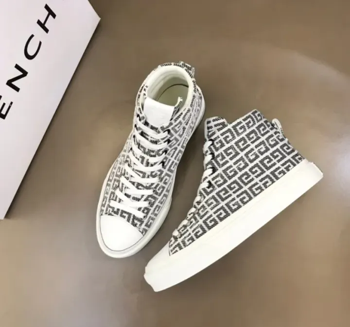 Givenchy Monogram High-Top Sneakers in Black, Blue, and White