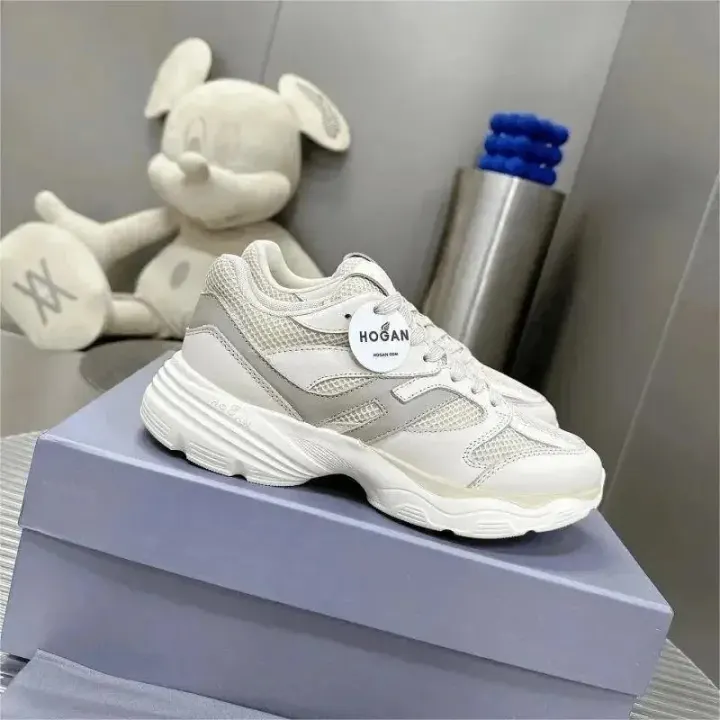 Hogan H665 White Mesh-Panel Lifestyle Sneakers