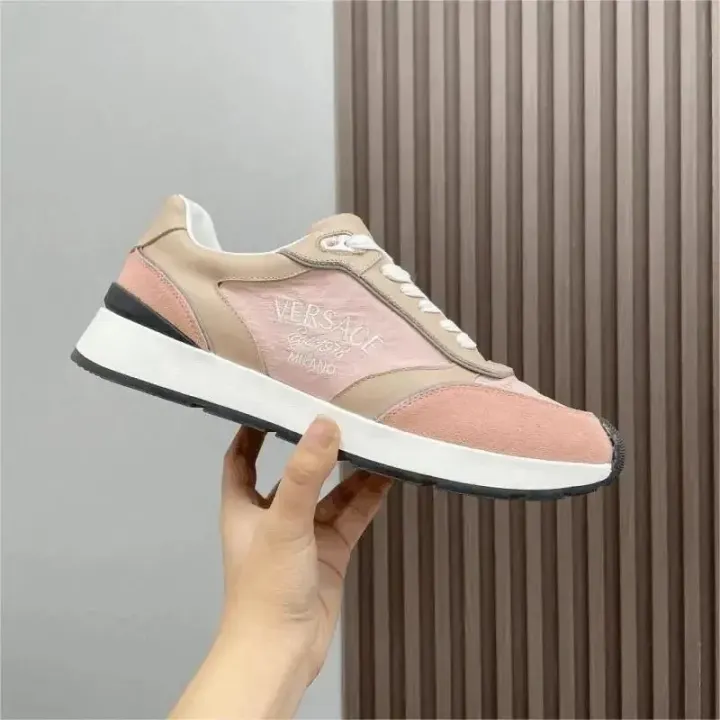 Versace Pink Panel Low-Top Sneakers