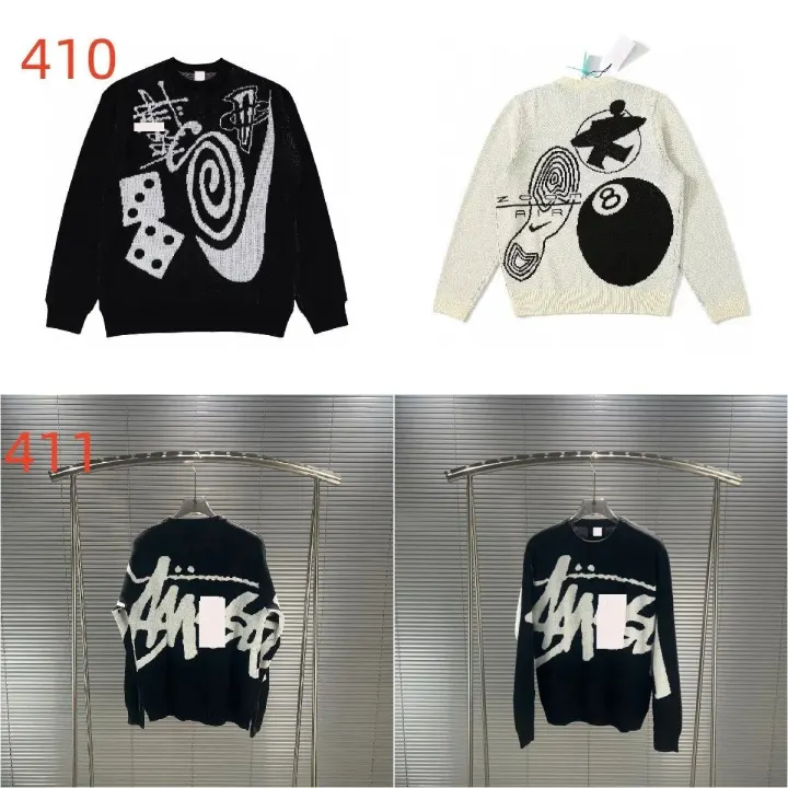 Stüssy Graphic Knit Sweater in Black and Pink