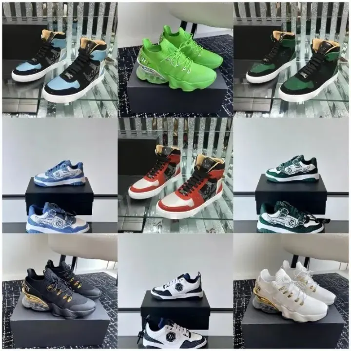Philipp Plein Color-Block Sneakers with Logo Detail