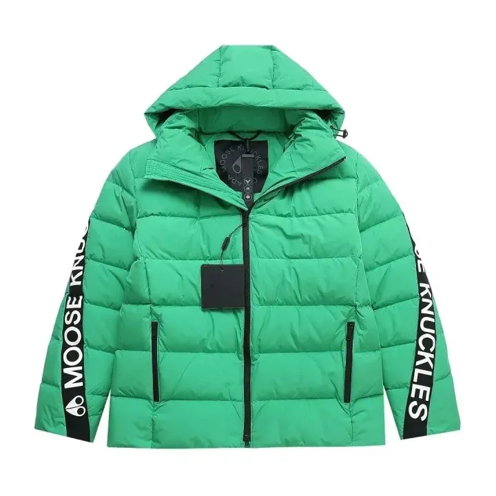 Moose Knuckles Green Hooded Puffer Jacket