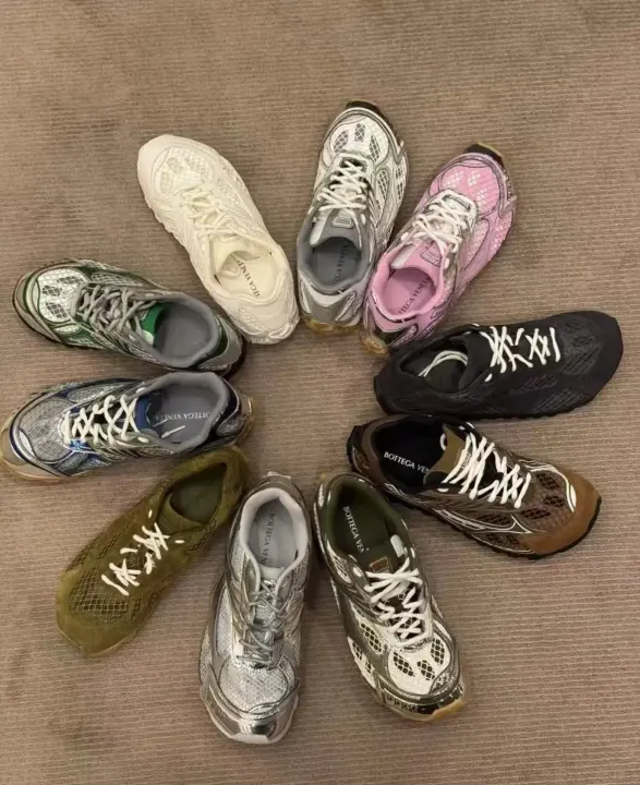 Bottega Veneta Multi-Color Metallic Mesh Sneakers