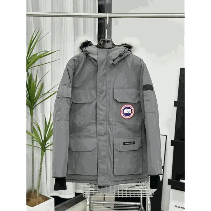 Canada Goose Grey Hooded Puffer Jacket