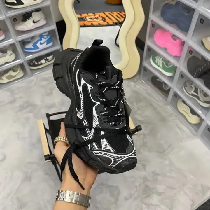 Balenciaga 3XL mesh sneakers in zwart, grijs en geel