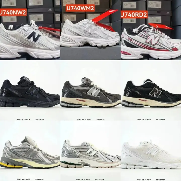 New Balance Retro Mesh Running Sneakers in White, Black & Grey