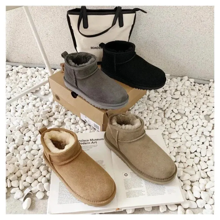 UGG Classic Ultra Mini Boots in Black and Chestnut