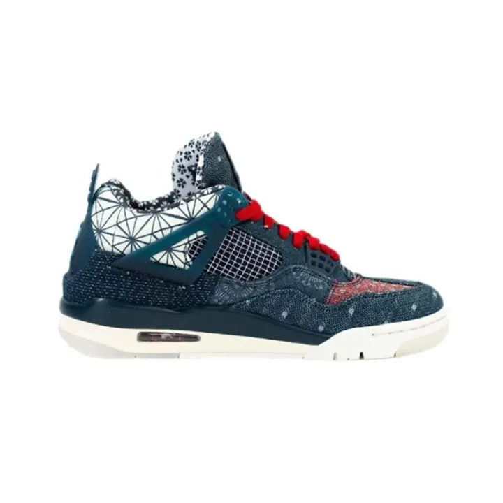 Jordan 4 Retro Sashiko Denim Basketball Shoes