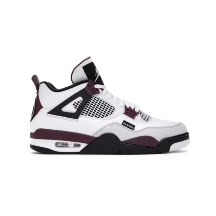 Jordan 4 Retro PSG Basketball Shoes White Burgundy