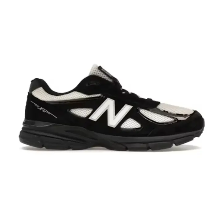 New Balance 990v4 Black and Cream Sneakers