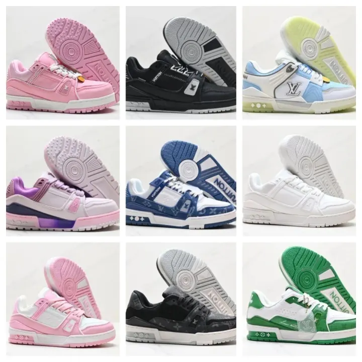 Louis Vuitton Low-Top Monogram Sneakers in Pink, Black, Blue and Green