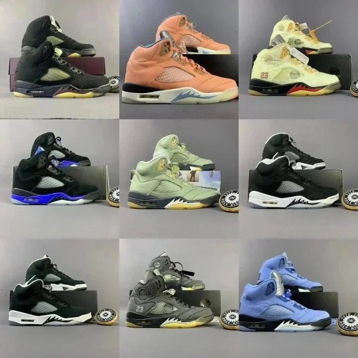 Jordan High-Top Sneakers in Black, Peach, and Blue Colorways
