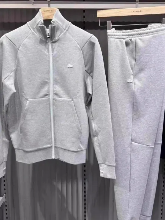 Lacoste Light Grey Full-Zip Track Jacket