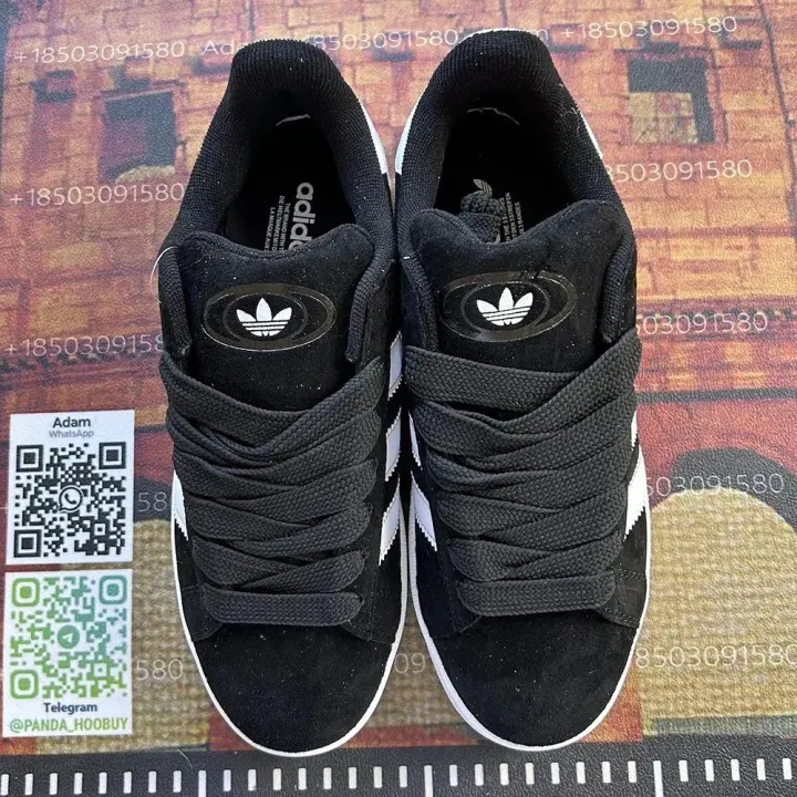 Adidas Black Low-Top Sneakers with White Accents