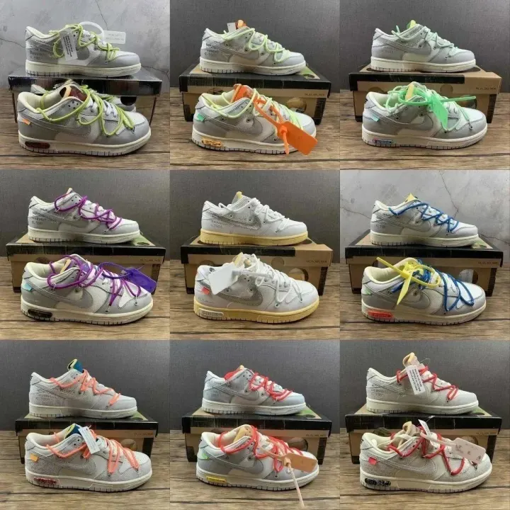 Nike Low-Top Lace-Up Sneakers in Grey with Neon Laces