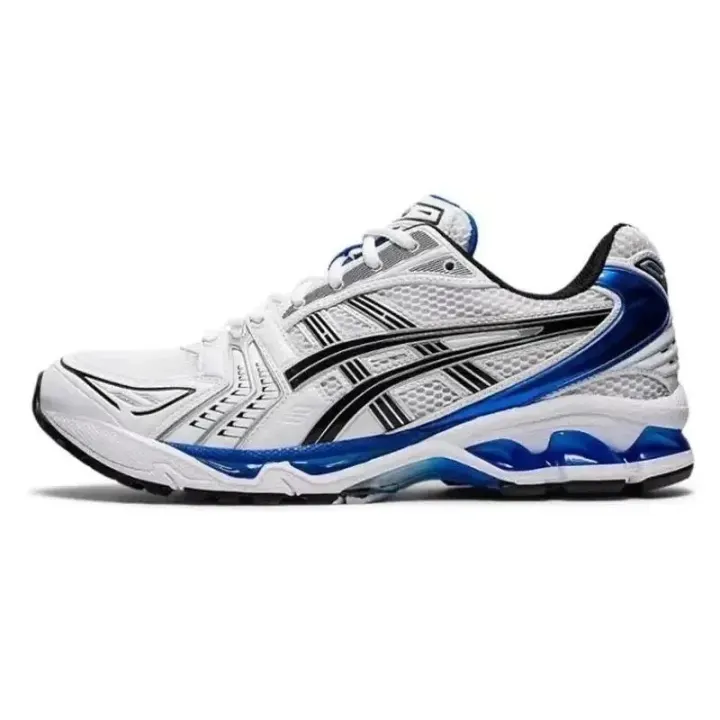 ASICS White and Blue Low-Top Lifestyle Sneakers