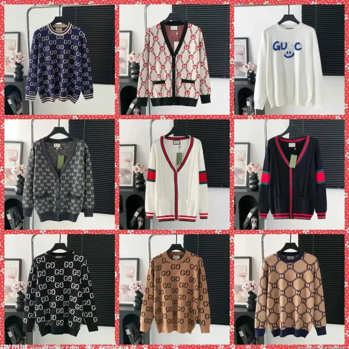 Gucci Monogramm-Strickcardigan-Kollektion, verschiedene Farben