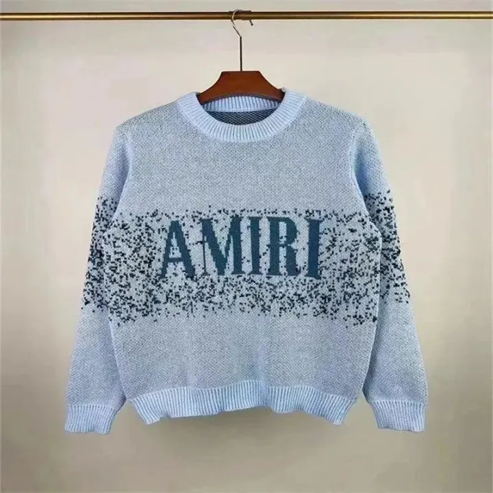 AMIRI Knit Sweater Collection in Light Blue, Green, and Black