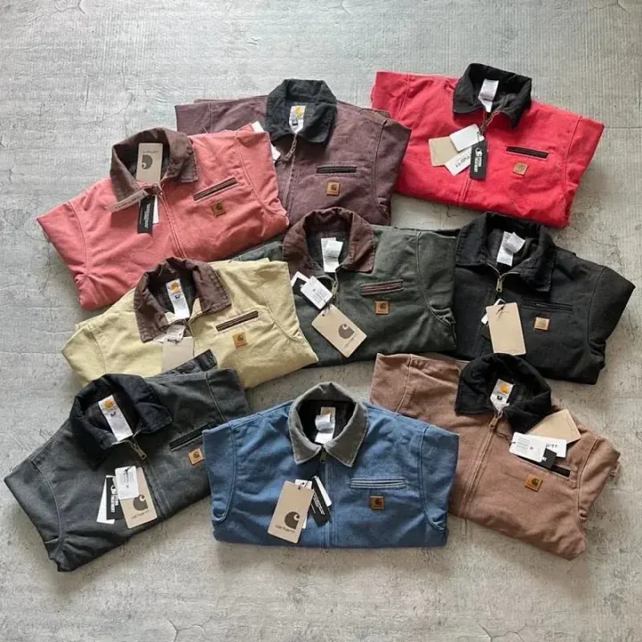 Carhartt Multi-Color Canvas Work Jacket with Corduroy Collar
