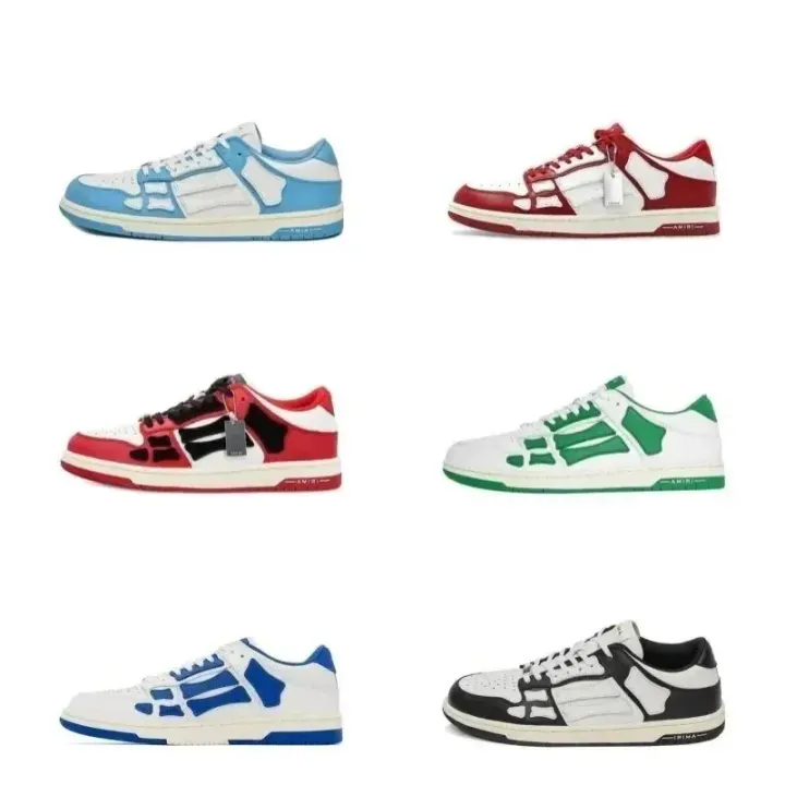 AMIRI Skeleton Low-Top Sneakers in Black, Red, Blue, and Green