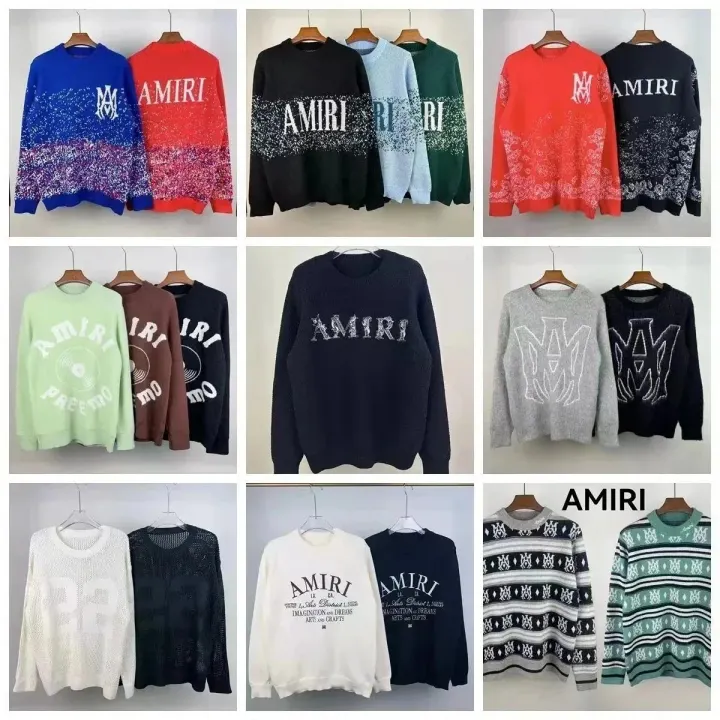 AMIRI Unisex Graphic Knit Sweater in Black and Mixed Colors