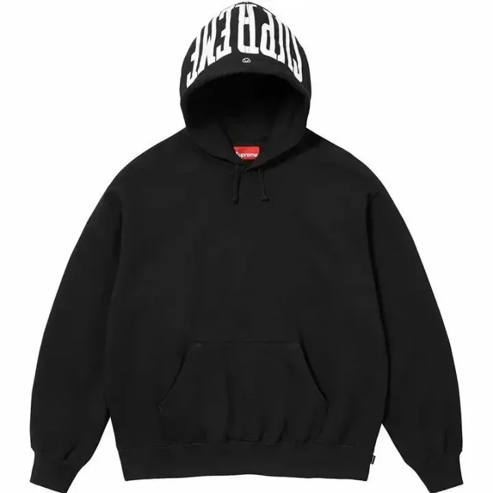 Supreme Black Graphic Hooded Sweatshirt