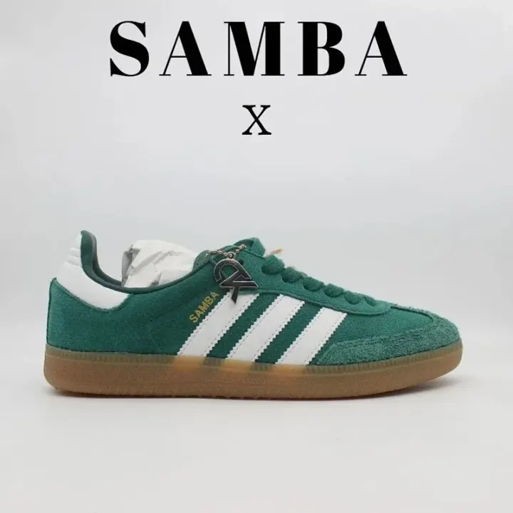 Adidas Samba Green Suede Sneakers with Gum Sole