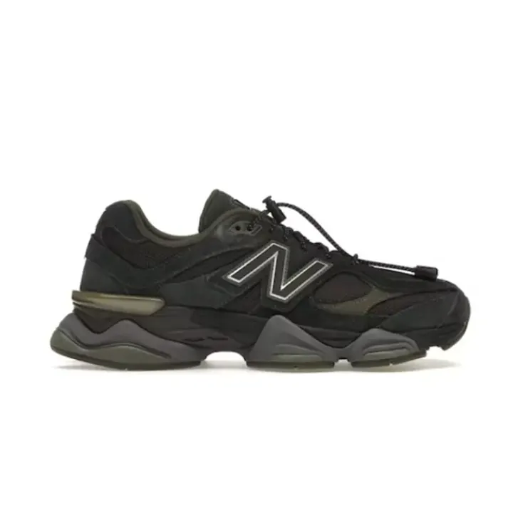 New Balance 9060 Black and Dark Moss Sneakers