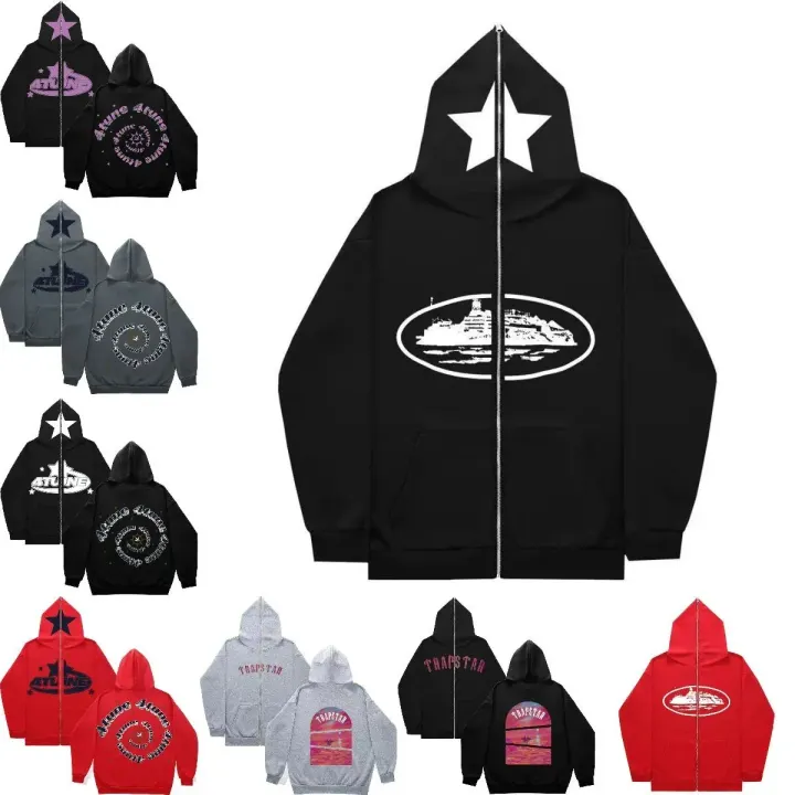 Trapstar Black Star Graphic Zip-Up Hoodie