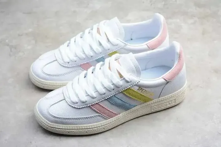 Adidas White Pastel-Stripe Lifestyle Sneakers