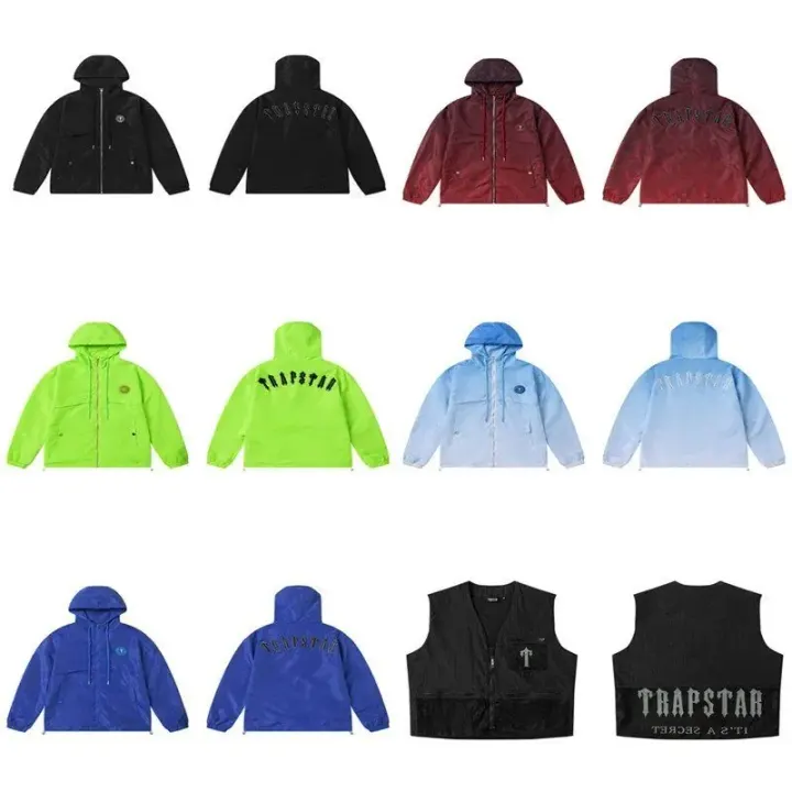 Trapstar Hooded Jacket and Vest in Black, Red, Blue and Green