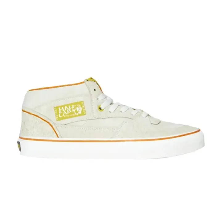 Vans Half Cab Sneakers in Cream with Orange Trim