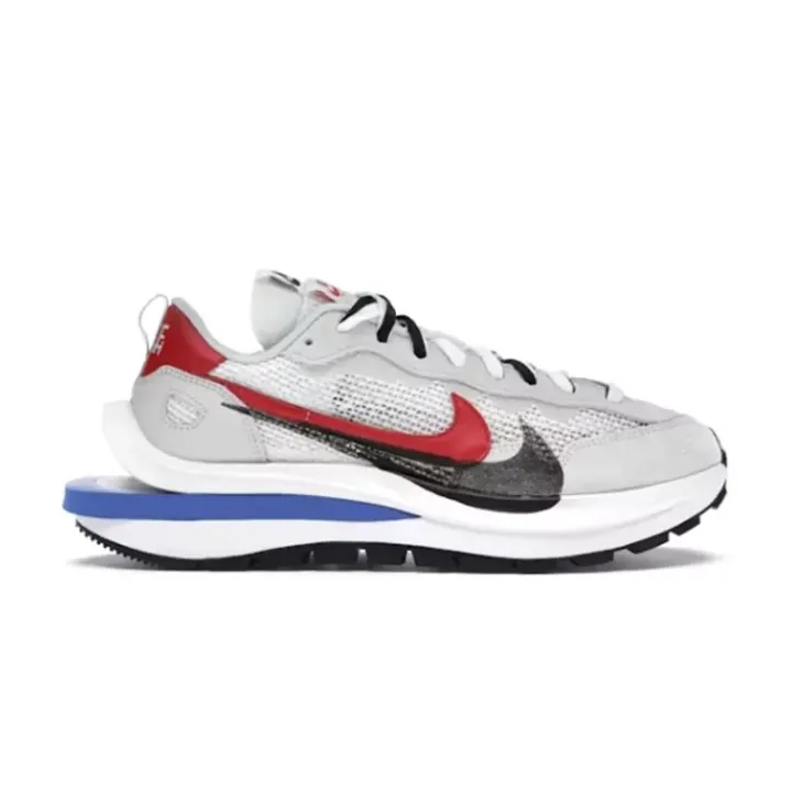 Nike VaporWaffle Sneakers - White Grey with Red and Blue Accents
