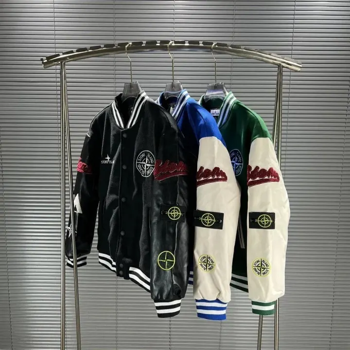 Stone Island Varsity Jacket with Embroidered Patches
