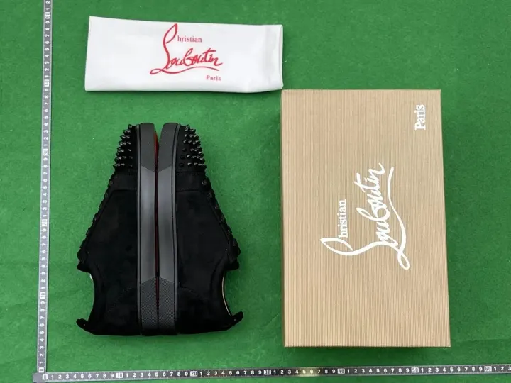 Christian Louboutin Black Studded Low-Top Sneakers