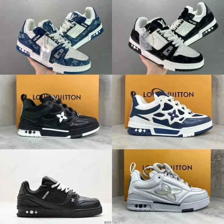 Louis Vuitton Black and White Low-Top Sneakers