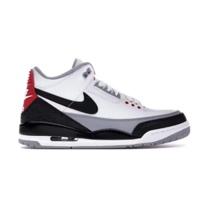 Jordan 3 Retro Basketball Shoes in White/Black/Red