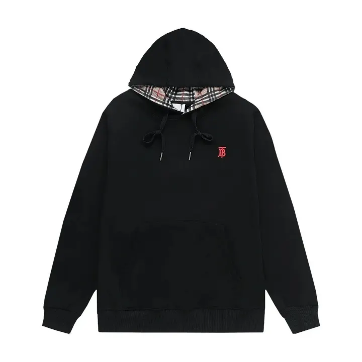 Burberry Black Hoodie Jacket with Check Lining