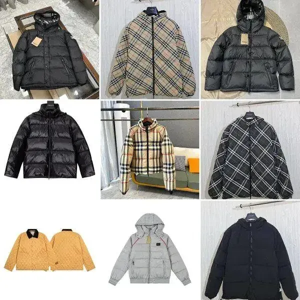 Burberry Check Puffer Jacket in Black