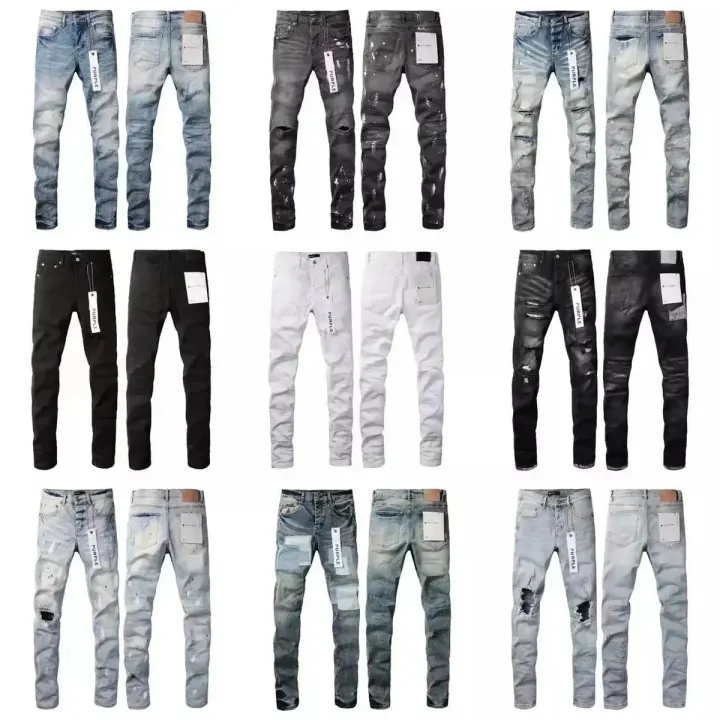 Purple Brand Distressed Slim Fit Jeans in Mixed Washes