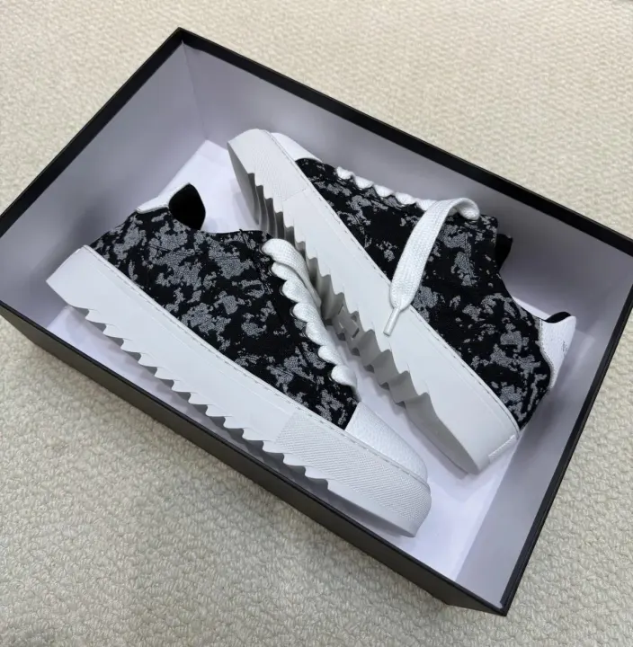 Christian Louboutin Black and White Patterned Sneakers