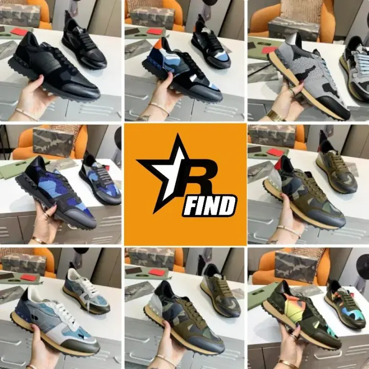 Valentino Camouflage Low-Top Sneakers in Mixed Colorways