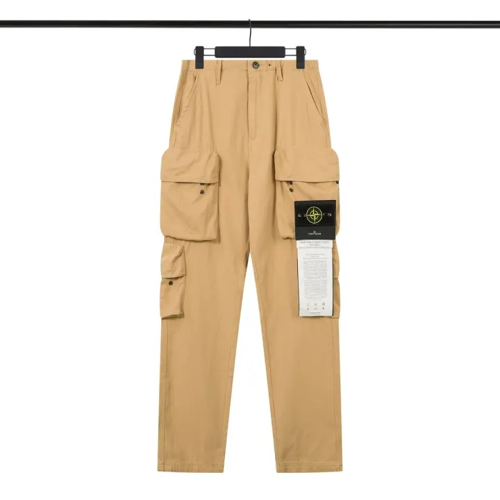 Stone Island Multi-Pocket Cargo Pants in Beige, Olive, and Black